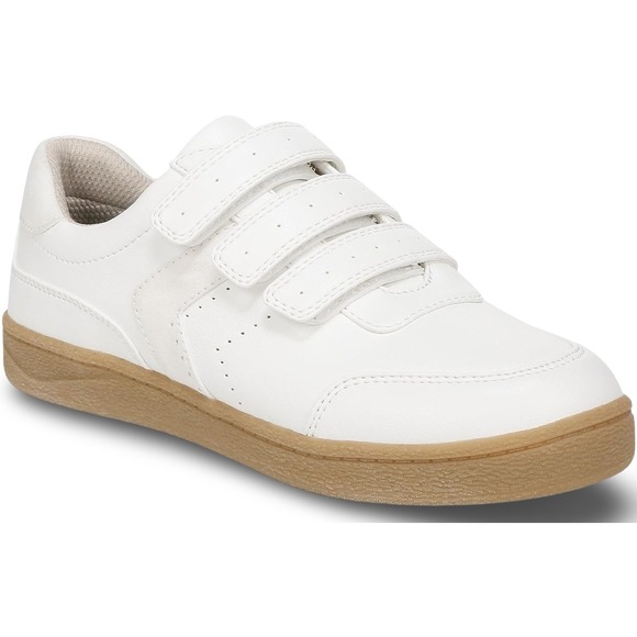 Dr. Scholl's Shoes - Dr. Scholls Daydreamer Womens White Triple Strap Hook Loop Court Sneaker 7.5 M